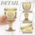 Singhoow 6 10 oz Pcs Goblet Glasses Wine Glasses, Drinking Glasses Colored Retro Embossed Water Goblets For Wine Juice