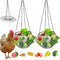 Hanging Chicken Feeder, Chicken Toys for Coop, Foldable Large Poultry Vegetable Fruits