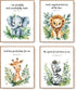LARTSFRO Woodland Nursery Animals Bible Verse Decor Wall Art Prints Poster, Cute Baby