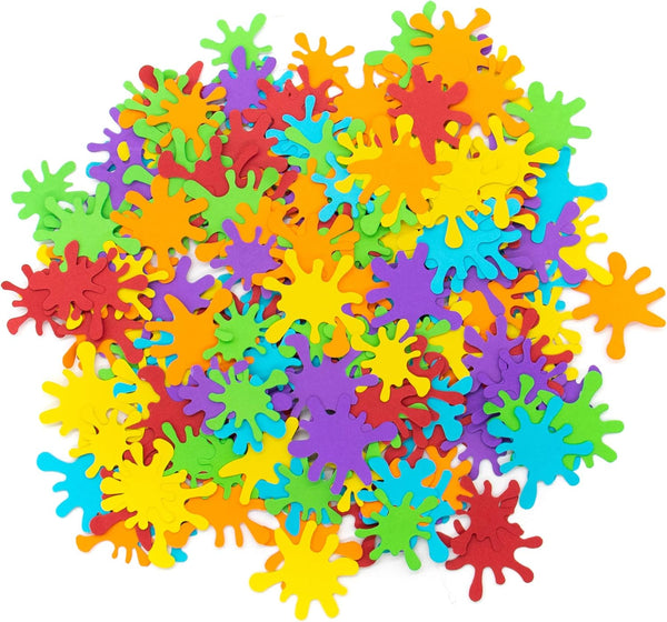 AUEAR 200 Pack Paint Splatter Confetti, 6 Colors for Birthday Party Decoration