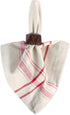 DII French Stripe Tabletop Collection 6 Piece Dining Table Linen Napkin Set, 20x20, Taupe/Red Farmhouse Style