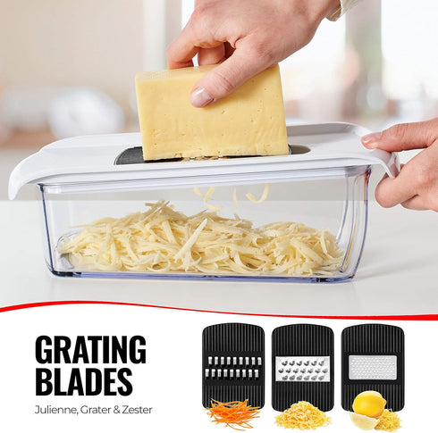 Fullstar Mandoline Slicer, 11 in 1 Kitchen Gadgets, Cucumber Slicer, Cheese Grater, Veggie Slicer, Safety Glove