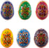 BestPysanky Set of 6 Multicolor Ukrainian Pysanky Wooden Easter Eggs 2.5 Inches