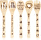 5Pcs Mother's Day Wooden Spoons Utensils Set, Non-Stick Bamboo Cooking Gadget for Mother's Day Gift