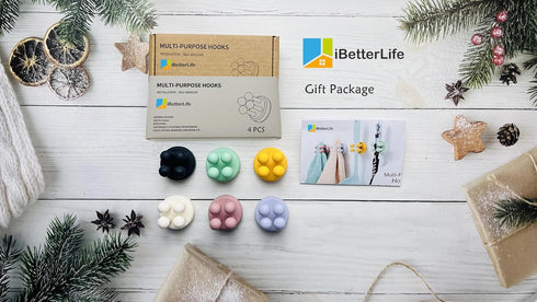 4Pcs iBetterLife Good Grips Razor Holder - Silicone Toothbrush Holders for Shower Wall Mounted Self Adhesive Cute Dorm