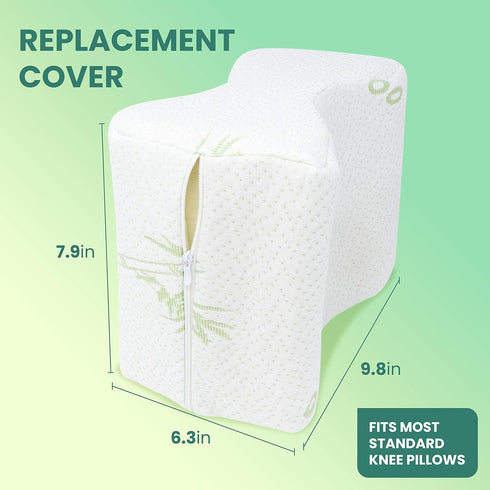2-Pack Washable Replacement Knee Pillow Covers - Soft Cooling Breathable Leg Pillowcases for Universal Fit