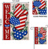 Welcome 4th of July Stars Stripes Cartoon Mouse Garden Flag - Double Sided American USA Memorial Day Yard Decor