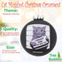 Tree Buddees Hilarious Cat Mugshot - Knocked Down The Xmas Tree Funny Glass Christmas Ornament