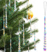 Lumiti 12pcs Crystal Icicle Christmas Tree Ornaments, Glass Beads Hanging Chandelier Pendants for