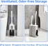 LZLOOK Set Toilet Brush and Holder with Pumice Stone Long Handle Toilet Bowl Brush, Anti-Splash Scrubber, Ventilated