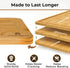 Set 3 Set of Bamboo Cutting Boards for Kitchen - Thick & Durable Wood Cutting Boards with Deep Juice Grooves & Build