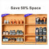 24PCS 50% Shoe Slots Organizer, Adjustable Double Layer Stack Shoe Rack, Space-Saving Storage Rack Holder, Black
