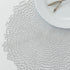 Benson Mills Bloom Pressed Vinyl Placemat Set of 4, 15.5" Round, Silver for Kitchen and Dining Table