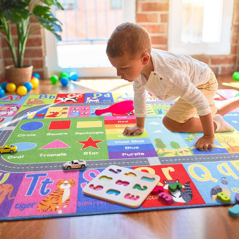 4x6 HOMORE Kids Educational Rug, Kids Collection Area Rug for Learning Alphabet, Numbers, Colors, Season and Animal