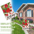 Welcome Spring Geranium Decorative Garden Flag, Red Floral Flowers Bee Yard Outside Decorations, 12 x 18