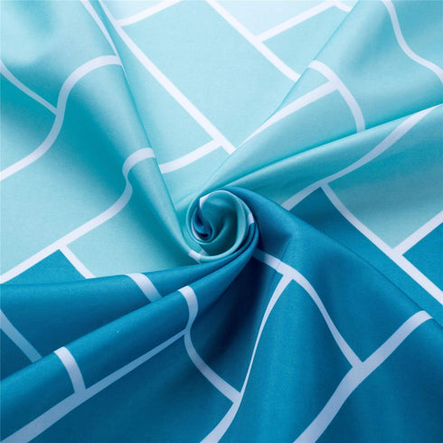 18 Hooks,108" W72" Inch MORNITE Extra Wide Shower Curtain Mens Bathroom Teal Light Blue Ombre White, Wrap Around