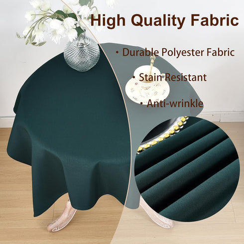Viiamacki 24 24 Inch, Dark Green Square Small Tablecloth, x Stain and Wrinkle Resistant Machine Washable Polyester