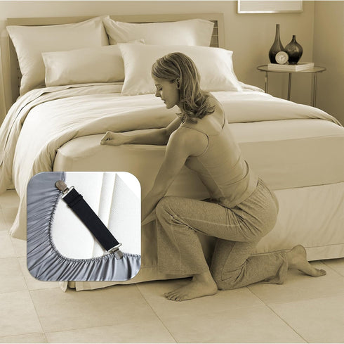 Sheet Straps Bed Sheet Keeper Holder for Corners, Fitted Sheet Holder Clips Garters Fasteners Mattress Clamps