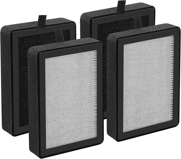 4 Pack LV-H128 Replacement Filter for LEVOIT LV-H128 / PUURVSAS (HM669A) / ROVACS (RV60) Air Purifiers