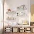 Onlysky Set 4 of Wall-Mounted Kid's Bookshelf - White Floating Nursery Book Shelves - Durable Wood Construction - Ideal