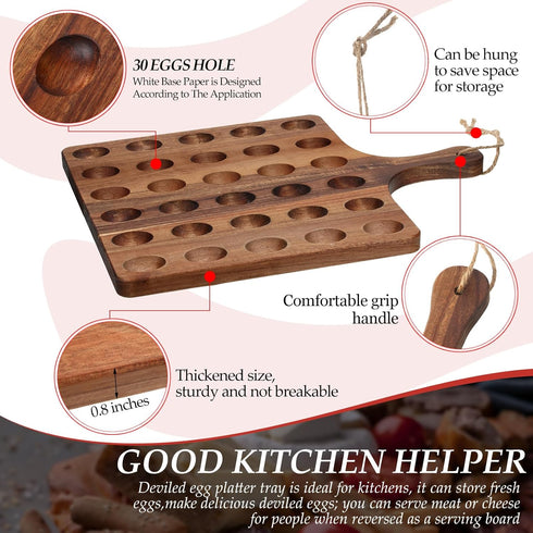 Kitchen(13 17 Inch, 30 Gerrii Reversible Wooden Deviled Egg Platter Deviled Egg Tray Charcuterie Board Cutting Board