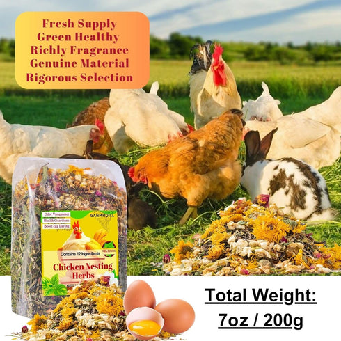 7oz 12 Chicken Nesting Herbs for Chicken Coop - Nesting Box Herbs with Dried Floral Herbs for Chickens, Coop Refresher