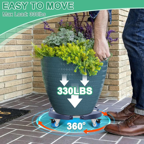 15-22" sanyi Plant Caddy with Wheels, Adjustable Plant Stand with Wheels Heavy Duty, Rolling Plant Stand, Plant Cart