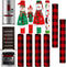 Christmas Refrigerator Door Handle Cover - Santa Snowman Kitchen Appliance Decorations for Fridge