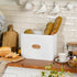 HOME PALETTE Countertop 2 Extra Large Bread Box for Kitchen Corner Breadbox for Homemade Bread Metal White Vertical