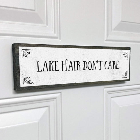 Lake Wood Signs, Medium - Wood And Metal, Lake Hair Don’t Care