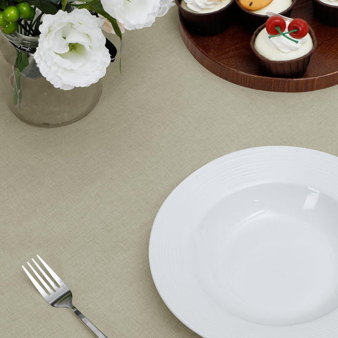Easy-Going Faux Linen Waterproof Tablecloth, Stain Resistant Rectangle Fabric for Kitchen, Dining, Party, 60x84 in