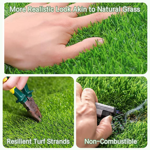 3 5 1.38" Artificial Turf Grass FT x FT, Fake Grass Pile Synthetic Rug Outdoor Indoor, Realistic Grass Carpet Mat