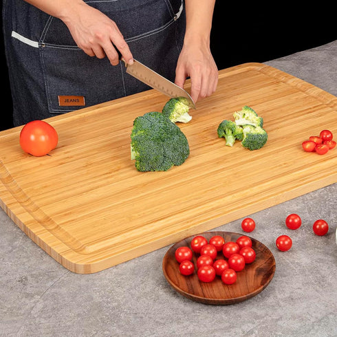 GAOMON 30" Counter Extra Large Bamboo Cutting Board, Huge Wood Cutting Boards for Stove Top to Add Space, Noodle