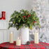 Kunjocy 40PCS Christmas Artificial Pine Branches Frosted Berry Stems Fake Evergreen Norfolk Cypress Sprigs Holly