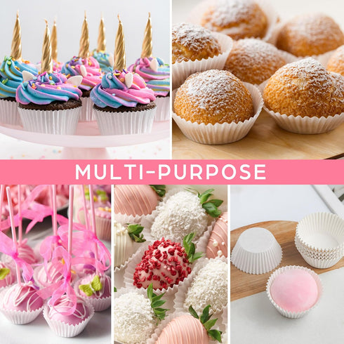 LotFancy White Cupcake Liners, 200 Count, Grease-Resistant Standard Muffin Liners, Heavy Duty Coated Paper