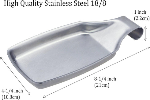 MSY BIGSUNNY Stainless Steel 304 Spoon Rests for Kitchen - Oversized, Long Lasting Brushed