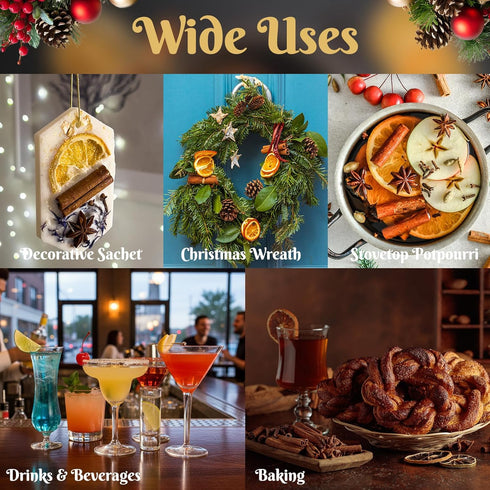 Mulled Wine Spices Kit, Mulling Spices for Apple Cider with Cinnamon, Orange Slices, Star Anise, Cloves, Raisins, Gifts