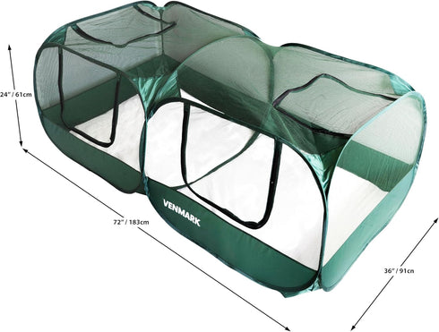 Venmark Portable Chicken Coop - Small Animal Playpen and Pop Up Chicken Coop Run - Transparent Breathable Mesh Net