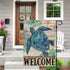 Welcome Sea Turtle Garden Flag 12x18 Inch, Double Sided Burlap Welcome Summer Rustic Coastal Yard Decoration