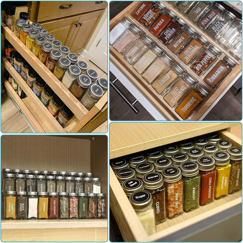 28 Jars,3.5 oz 324 Antimbee Pcs Clear Glass Spice Glass spice jar with labels, Funnel,Chalk Pen,Shaker Lids