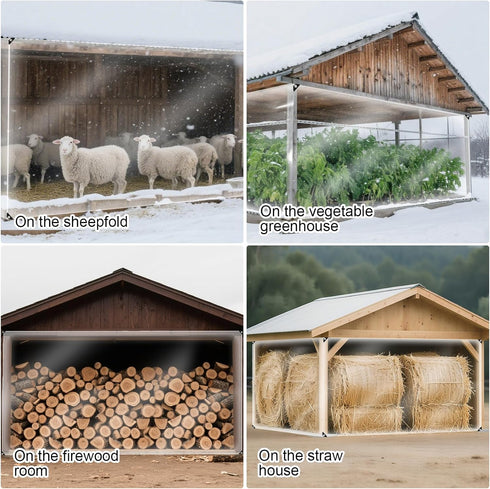 PJT 16Mil Winter,6x10ft Chicken Coop Covers for Thicken Clear Winterizing Insulation Vinyl Tarp for Chicken