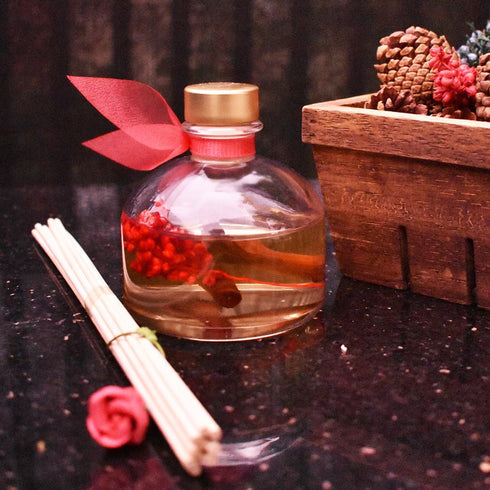 LOVSPA Reed Diffuser Set, Holiday Red Currant & Woods Scented Oil Diffuser with Sticks for Home Fragrance