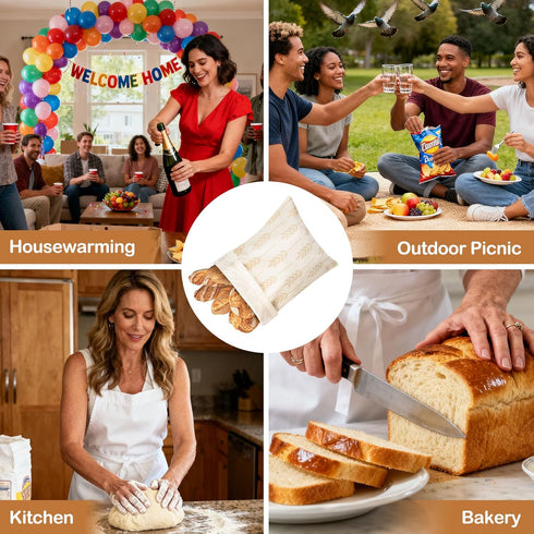16.9"x12.6" 2 LAKE OF FIRE Reusable Bread Storage Bags for Homemade Bread with Reusable Bowl Covers,Large Sourdough