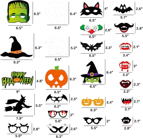 62PCS Halloween Party Decorations Set, Photo Booth Props, Banner, Balloons, Spider Pumpkin Supplies
