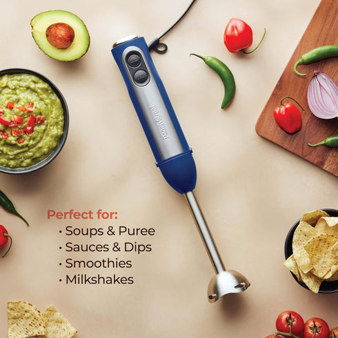 Powerful Immersion Blender - Electric Hand Blender 500 Watt with Turbo Mode, Detachable Base for Soup, Smoothie, Puree