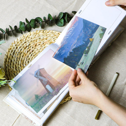Holoary Photo Album 4x6, Holds 50 Horizontal Photos, Memo Writing Area, Small Photo Book for Travel, Vacation