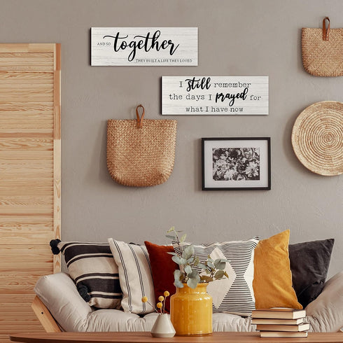 I Still Remember The Days I Prayed - Modern Farmhouse Rustic Wood Sign, Family Wooden Plaque for Women (White)