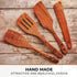 Wooden Spatula for Cooking - Teak Utensils Set of 4 including Paddle, Turner, Slotted Spurtle, and Scraper