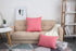 TangDepot Handmade Decorative Solid 100% Cotton Canvas Throw Pillow Covers - 2 Pieces, 16"x16", Pink