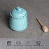 pot,12oz LEETOYI Porcelain Honey Jar with Lid and Honey Dipper,Ceramic Honey (Turquoise)